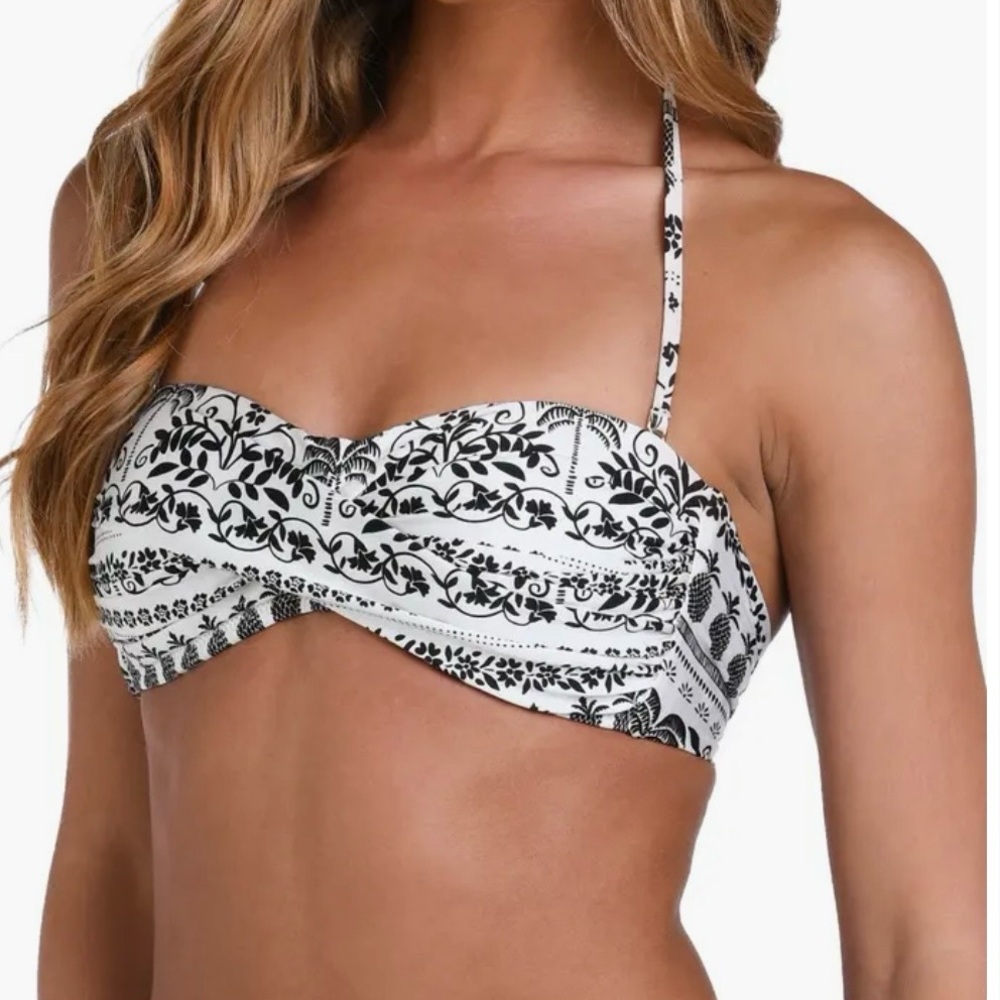 NWT Sunshîe 79 Black and White Bandeau Bikini Top